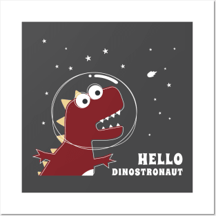 Cute Astronaut dinosaur. Posters and Art